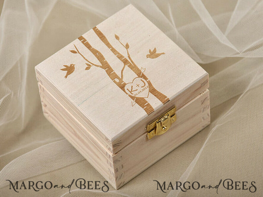 RINGTRÄGERBOXEN & KISSEN Epoxidharz Trauringe Box Personalisierte Ringbox für Eheringe, Holz-Ringbox • rustikale Ringträgerbox • echte Blumen in Harz Luxus-Ringbox