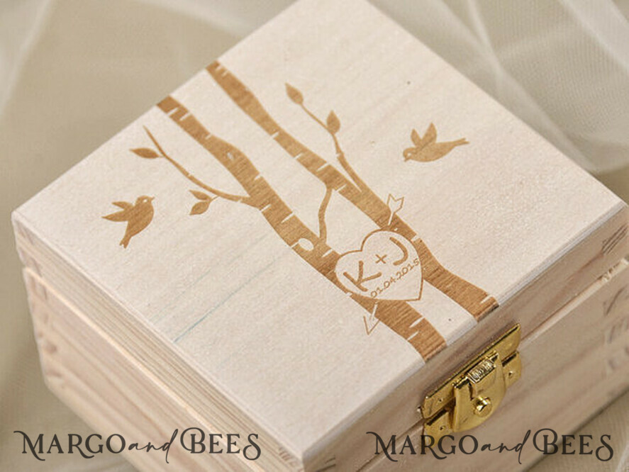 RINGTRÄGERBOXEN & KISSEN Epoxidharz Trauringe Box Personalisierte Ringbox für Eheringe, Holz-Ringbox • rustikale Ringträgerbox • echte Blumen in Harz Luxus-Ringbox