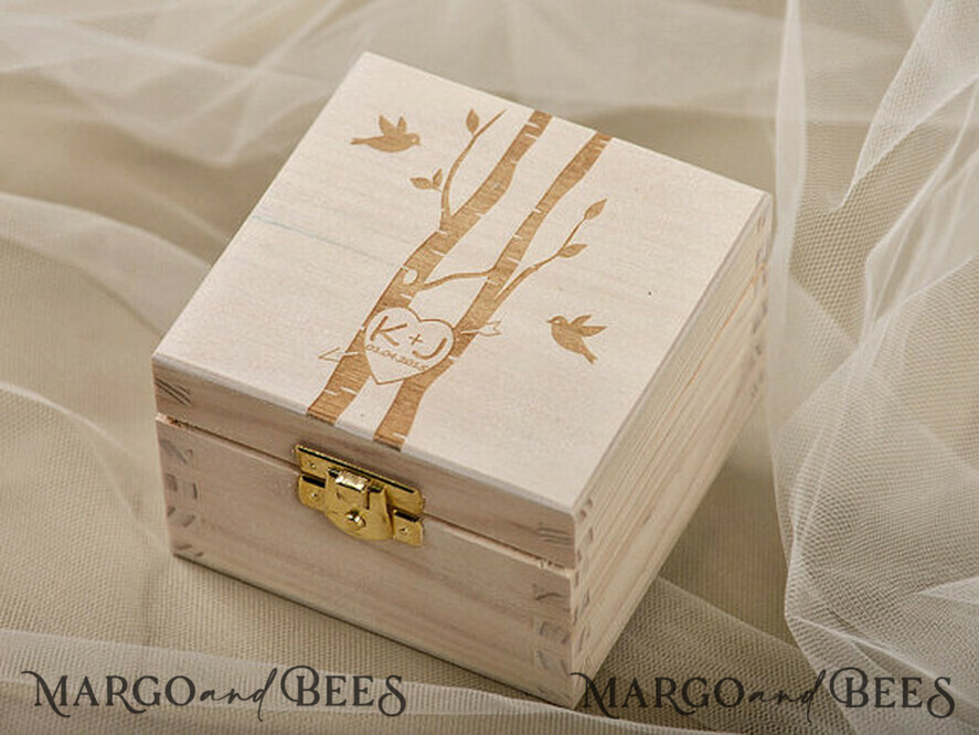 RINGTRÄGERBOXEN & KISSEN Epoxidharz Trauringe Box Personalisierte Ringbox für Eheringe, Holz-Ringbox • rustikale Ringträgerbox • echte Blumen in Harz Luxus-Ringbox