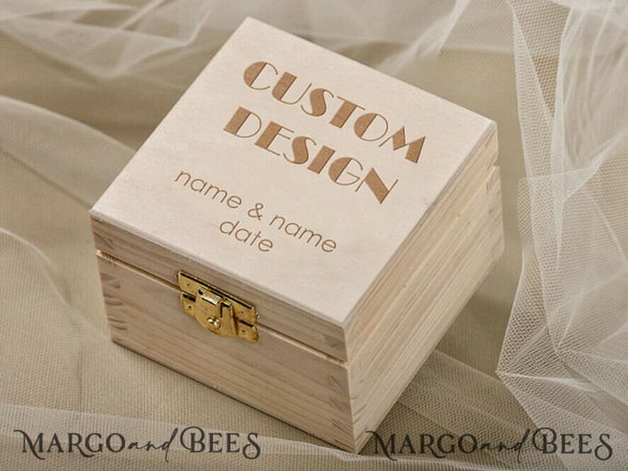 RINGTRÄGERBOXEN & KISSEN Epoxidharz Trauringe Box Personalisierte Ringbox für Eheringe, Holzringbox • rustikale Ringträger-Box • echte Blumen in Harz Luxus-Ringbox