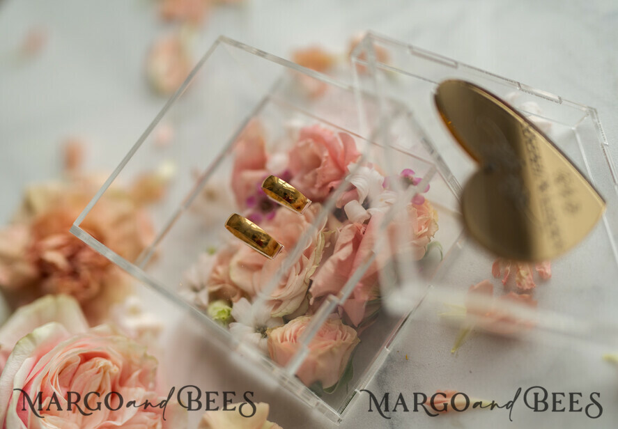 RINGTRÄGERBOXEN & KISSEN Epoxidharz Trauringe Box Luxus Goldring-Box, rustikale Glam-Hochzeitsring-Box • handgefertigte Ringträger-Box • We Do Luxus-Ring-Box