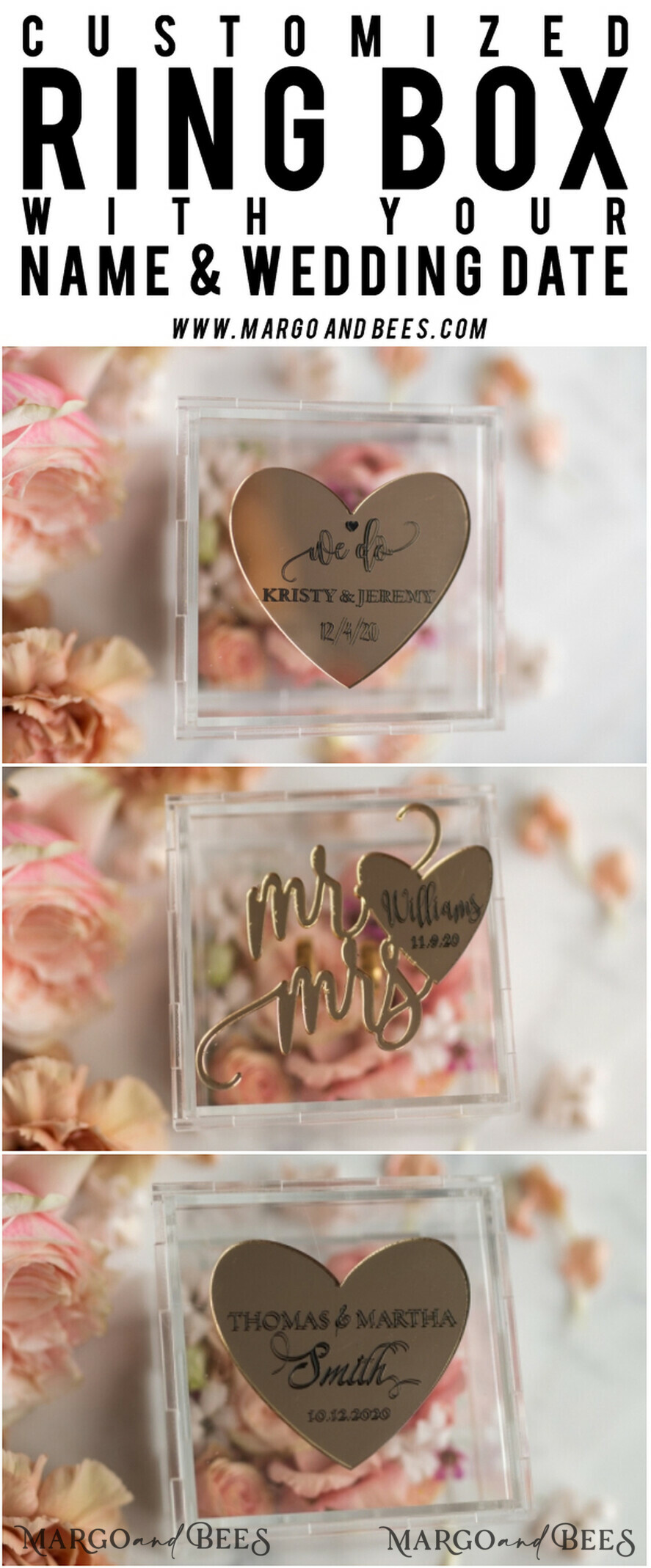 RINGTRÄGERBOXEN & KISSEN Epoxidharz Trauringe Box Luxus Goldring-Box, rustikale Glam-Hochzeitsring-Box • handgefertigte Ringträger-Box • We Do Luxus-Ring-Box
