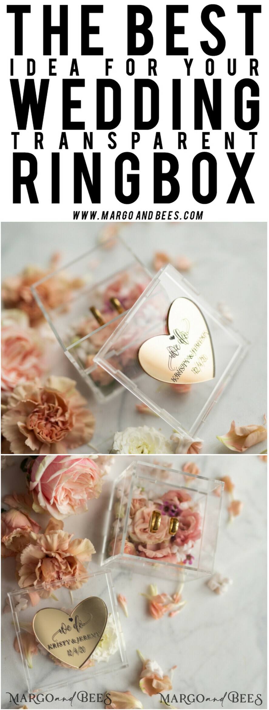 RINGTRÄGERBOXEN & KISSEN Epoxidharz Trauringe Box Luxus Goldring-Box, rustikale Glam-Hochzeitsring-Box • handgefertigte Ringträger-Box • We Do Luxus-Ring-Box