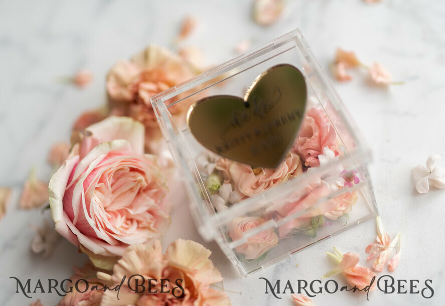 RINGTRÄGERBOXEN & KISSEN Epoxidharz Trauringe Box Luxus Goldring-Box, rustikale Glam-Hochzeitsring-Box • handgefertigte Ringträger-Box • We Do Luxus-Ring-Box