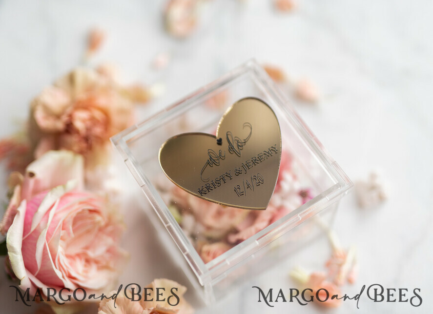 RINGTRÄGERBOXEN & KISSEN Epoxidharz Trauringe Box Luxus Goldring-Box, rustikale Glam-Hochzeitsring-Box • handgefertigte Ringträger-Box • We Do Luxus-Ring-Box