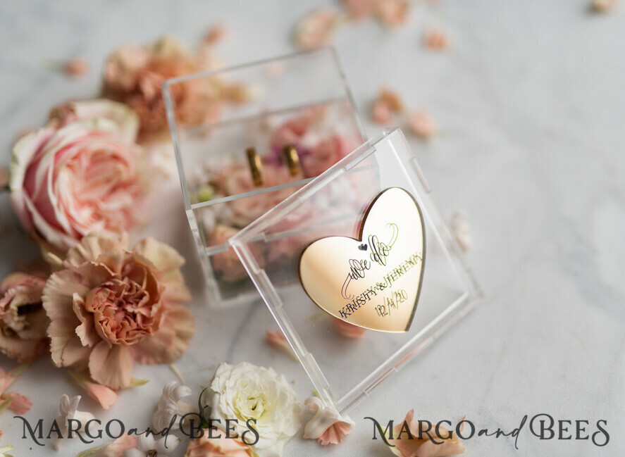 RINGTRÄGERBOXEN & KISSEN Epoxidharz Trauringe Box Luxus Goldring-Box, rustikale Glam-Hochzeitsring-Box • handgefertigte Ringträger-Box • We Do Luxus-Ring-Box