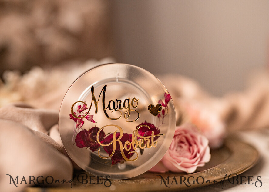 RINGTRÄGERBOXEN & KISSEN Epoxidharz Trauringe Box Epoxidharz- und Holzhochzeitsringbox für die Zeremonie, Boho Epoxid-Hochzeitsringboxen für ihn und sie, transparente Epoxid-Doppelringbox für die Hochzeit, Holzharzblumen Heiratsantrag Ringbox