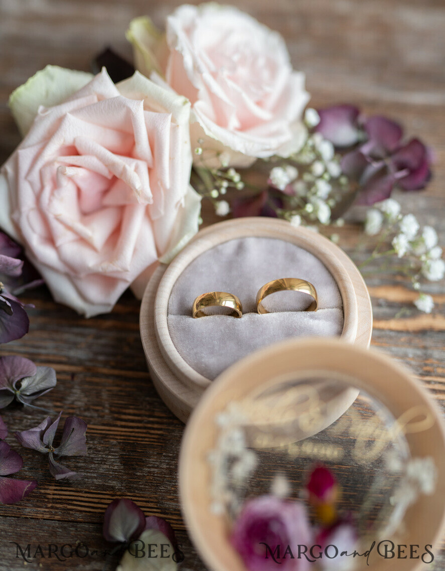 RINGTRÄGERBOXEN & KISSEN Epoxidharz Trauringe Box Personalisierte Ringbox für Hochzeitsringe, handgefertigte Hochzeitsringbox • Ringträgerbox mit echten Blumen • luxuriöse Holzringbox