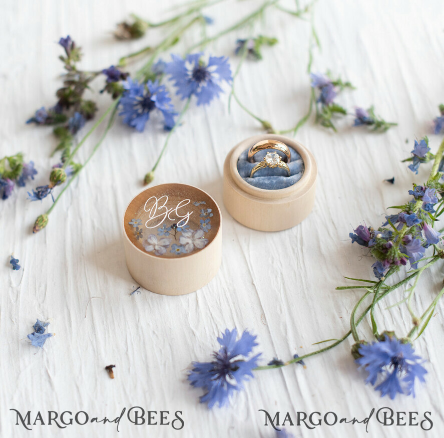RINGTRÄGERBOXEN & KISSEN Epoxidharz Trauringe Box Individuelle Hochzeitsringbox für die Zeremonie, rustikale Glamour-Hochzeitsringbox • handgemachte Ringträgerbox • luxuriöse Samt-Ringbox