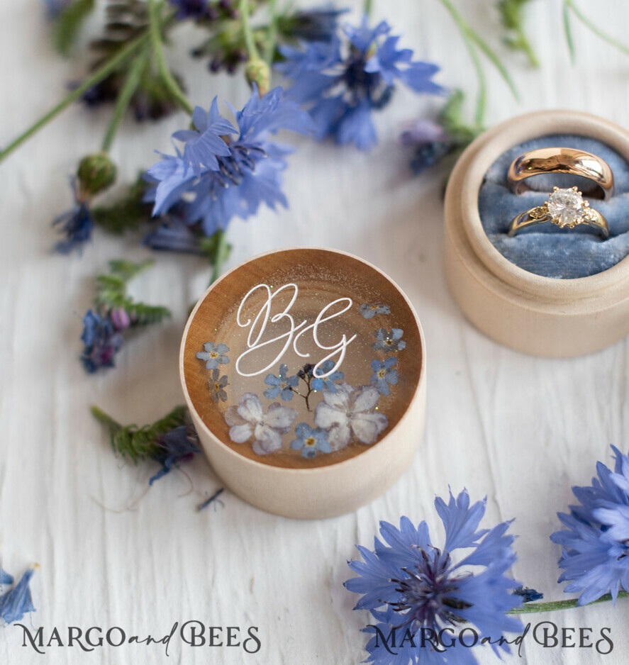 RINGTRÄGERBOXEN & KISSEN Epoxidharz Trauringe Box Individuelle Hochzeitsringbox für die Zeremonie, rustikale Glamour-Hochzeitsringbox • handgemachte Ringträgerbox • luxuriöse Samt-Ringbox