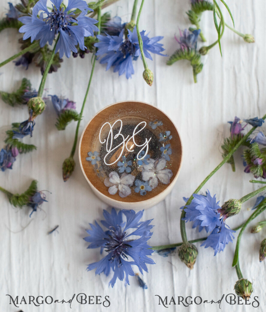 RINGTRÄGERBOXEN & KISSEN Epoxidharz Trauringe Box Individuelle Hochzeitsringbox für die Zeremonie, rustikale Glamour-Hochzeitsringbox • handgemachte Ringträgerbox • luxuriöse Samt-Ringbox