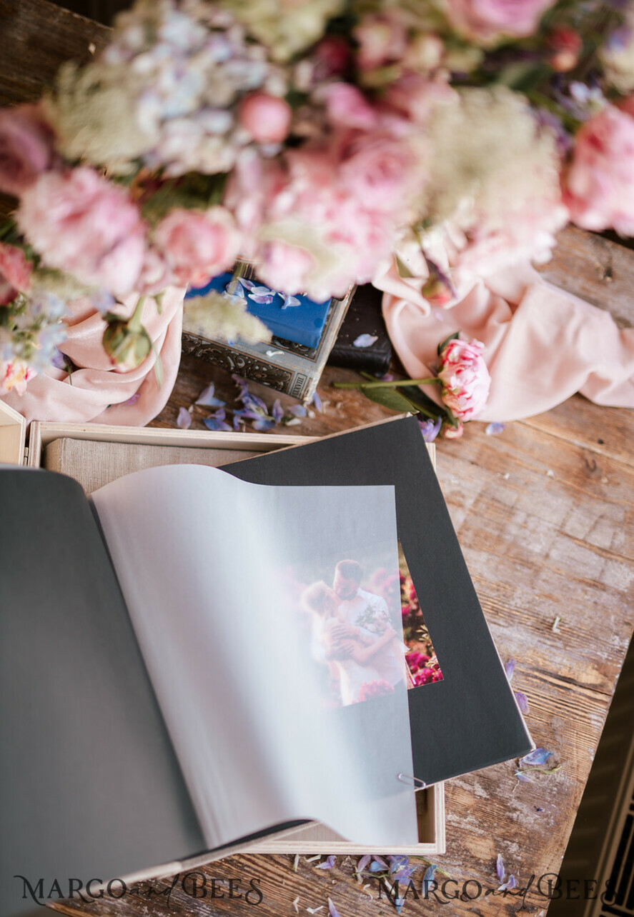 FOTOALBUM/ FOTOBOX Polaroid-Fotoalbum mit Schreibfläche Hochzeitskombination Gästebuch und Fotoalbum, Fotokabinenalbum mit personalisierten Seiten