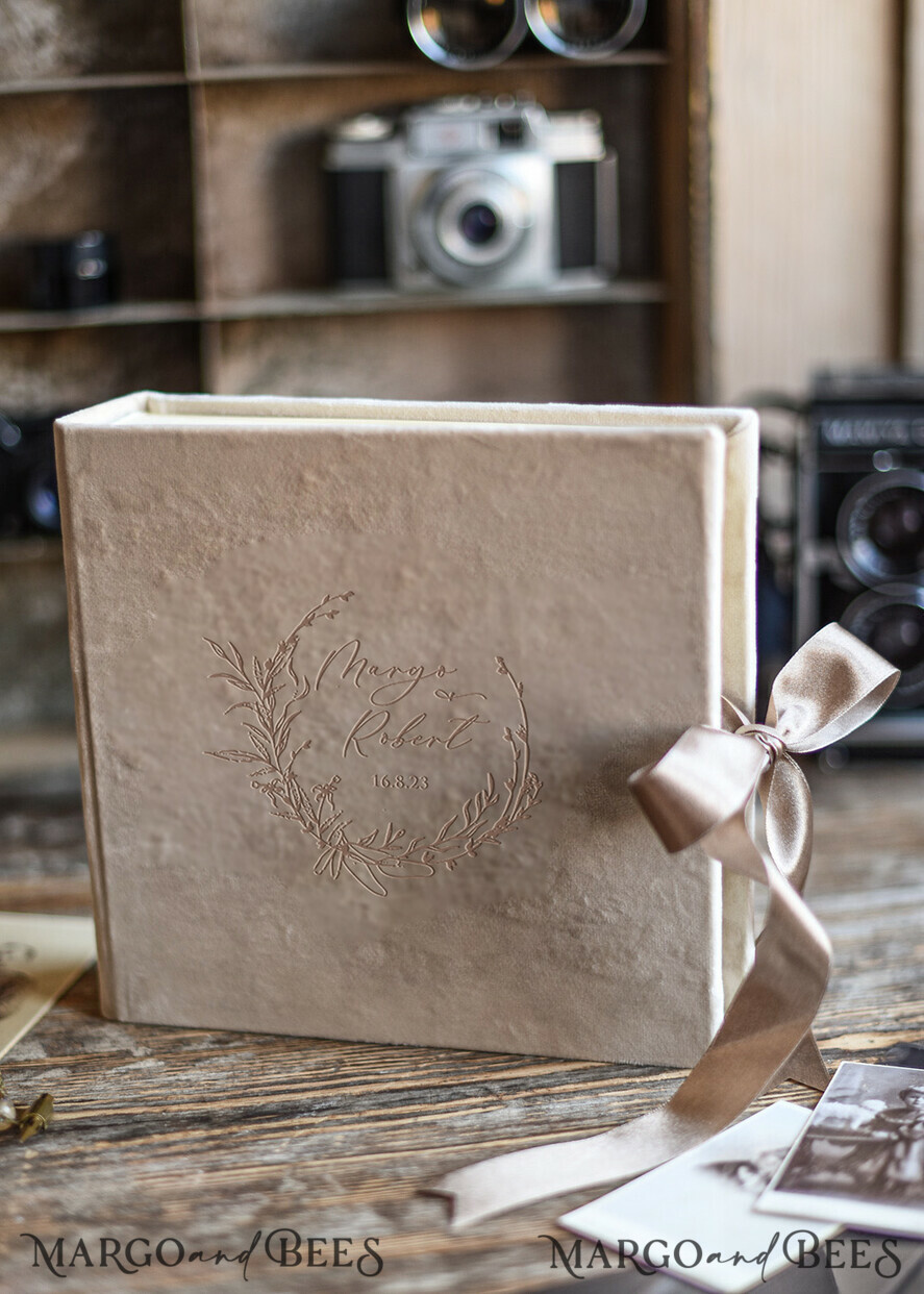 FOTOALBUM/ FOTOBOX Polaroid-Fotoalbum mit Schreibfläche Hochzeits-Instax-Gästebuch, Samt-Polaroid-Fotoalbum mit Schreibfläche