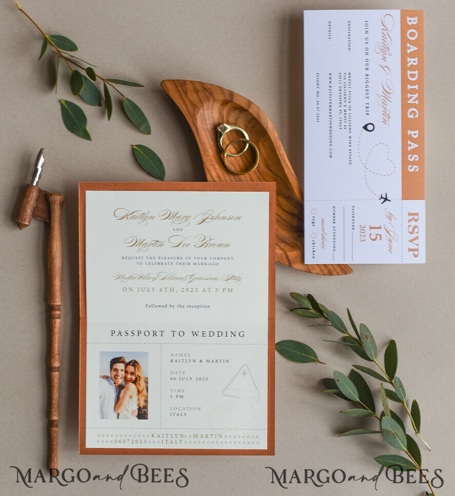 HOCHZEITS EINLADUNGEN Pass zur Liebe / Strandhochzeits-Einladungen Terrakotta Reisepass Hochzeits Einladung, Hochzeitskarten Bordkarte, Reisepass Hochzeits Einladungen im Ausland, Zielhochzeit Einladungen, Reisekarten Hochzeitsstationery.
