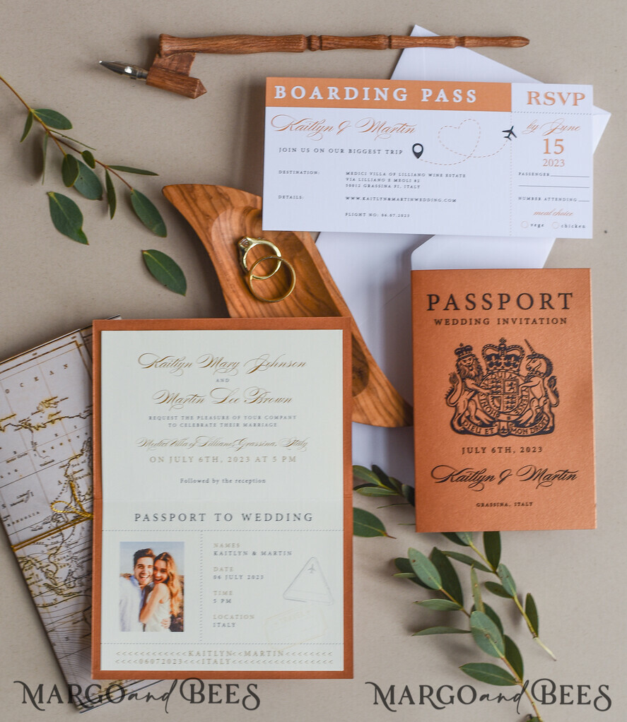 HOCHZEITS EINLADUNGEN Pass zur Liebe / Strandhochzeits-Einladungen Terrakotta Reisepass Hochzeits Einladung, Hochzeitskarten Bordkarte, Reisepass Hochzeits Einladungen im Ausland, Zielhochzeit Einladungen, Reisekarten Hochzeitsstationery.