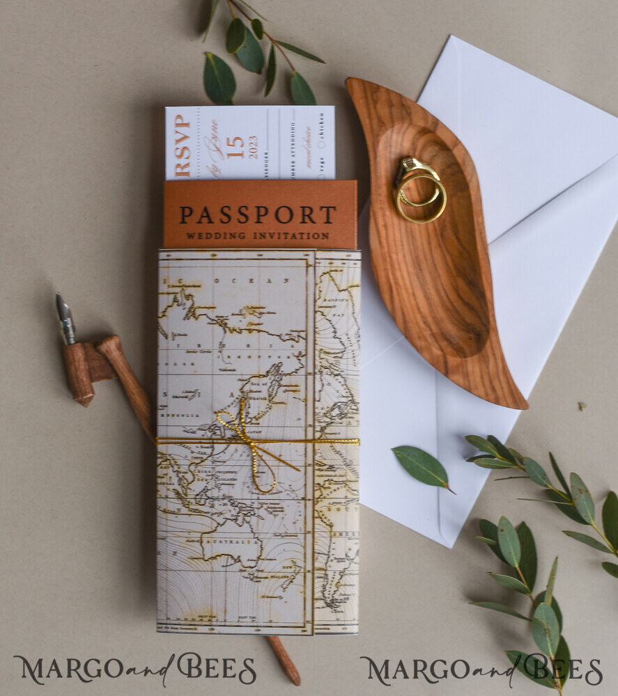 HOCHZEITS EINLADUNGEN Pass zur Liebe / Strandhochzeits-Einladungen Terrakotta Reisepass Hochzeits Einladung, Hochzeitskarten Bordkarte, Reisepass Hochzeits Einladungen im Ausland, Zielhochzeit Einladungen, Reisekarten Hochzeitsstationery.