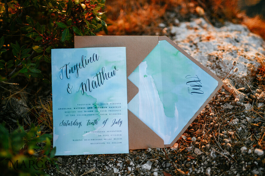 HOCHZEITS EINLADUNGEN Pass zur Liebe / Strandhochzeits-Einladungen Aquarell Strand Hochzeitskarten, Minimalistische Aquarell Küstenhochzeit Einladungen, Italienische Hochzeitskarten