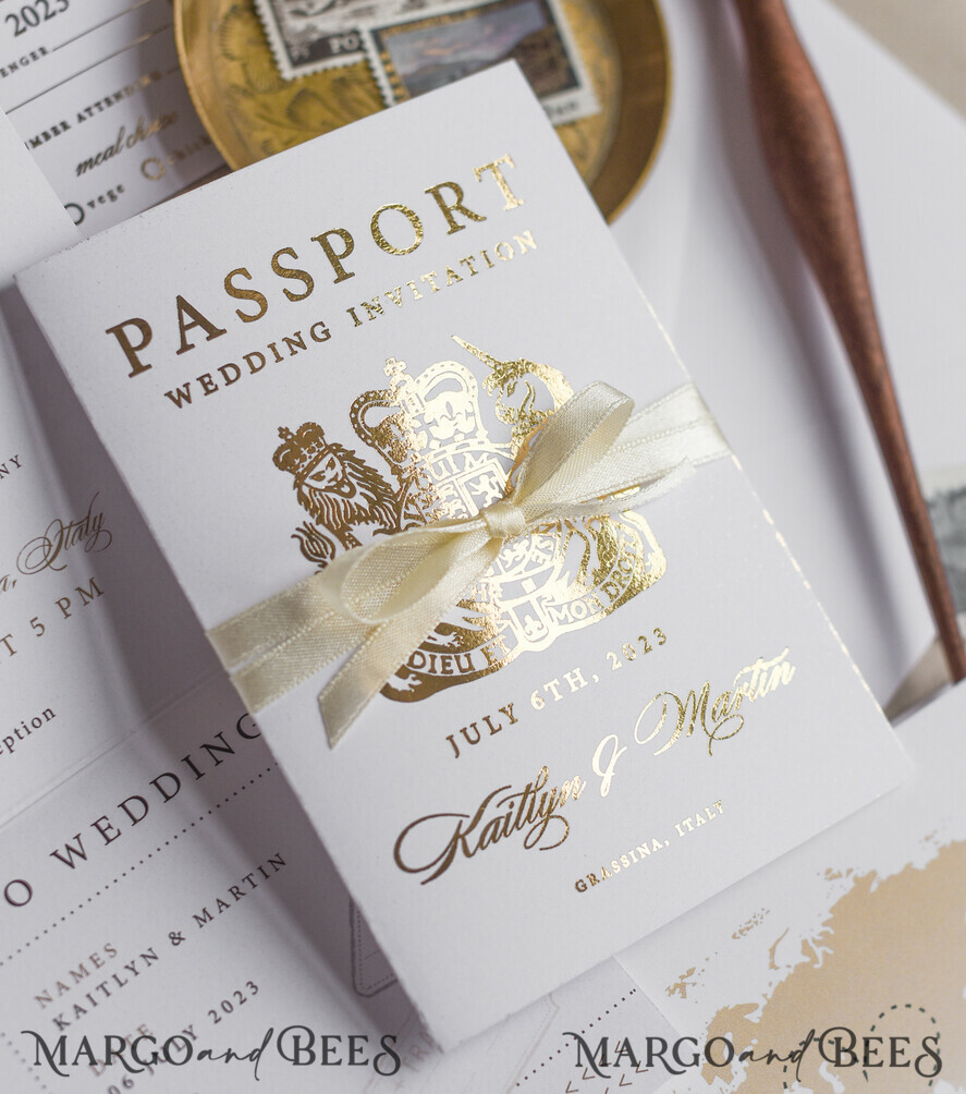 HOCHZEITS EINLADUNGEN Pass zur Liebe / Strandhochzeits-Einladungen Weißgoldene Reisepass-Hochzeitskarte, goldene Flugzeug-Hochzeitskarten Boarding Pass, Reise-Reisepass-Hochzeitskarten im Ausland, Hochzeitskarten für Zielorte, Reise-Karten-Hochzeitsstationery