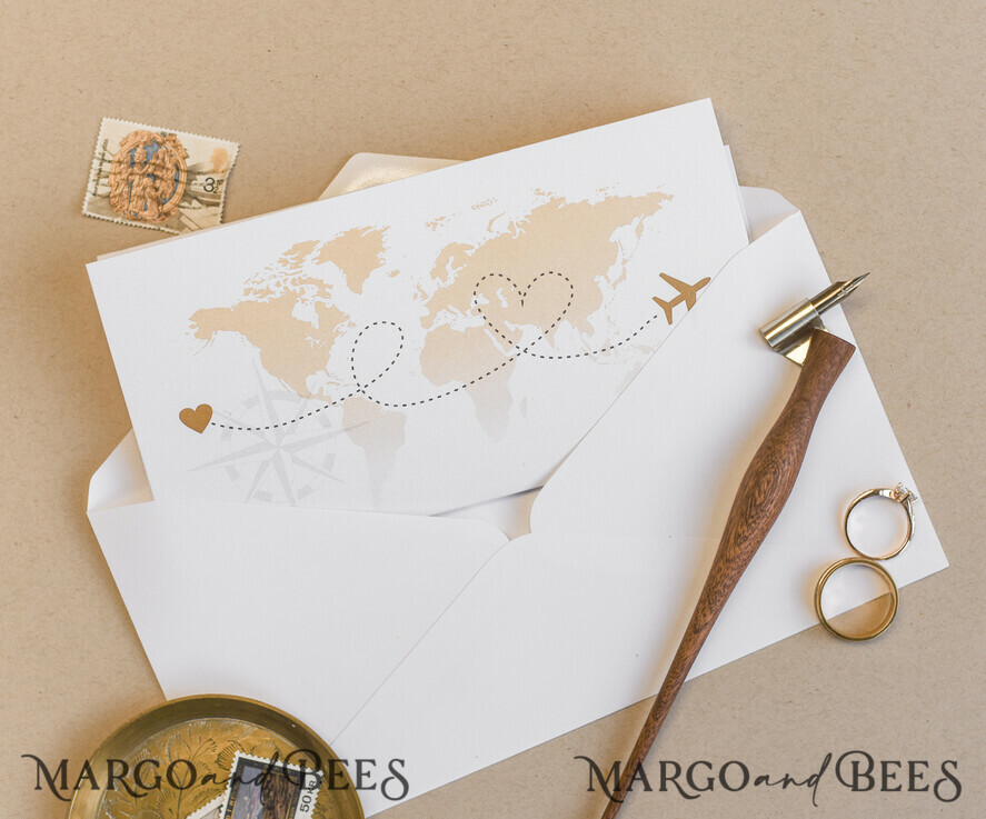 HOCHZEITS EINLADUNGEN Pass zur Liebe / Strandhochzeits-Einladungen Weißgoldene Reisepass-Hochzeitskarte, goldene Flugzeug-Hochzeitskarten Boarding Pass, Reise-Reisepass-Hochzeitskarten im Ausland, Hochzeitskarten für Zielorte, Reise-Karten-Hochzeitsstationery