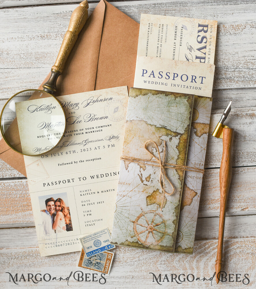 HOCHZEITS EINLADUNGEN Pass zur Liebe / Strandhochzeits-Einladungen Luxus Pass Hochzeitseinladung, rustikale Bordkarte, Pass Hochzeitseinladungen im Ausland, Destination Hochzeitseinladungen, Reisekarten Hochzeitsstationery