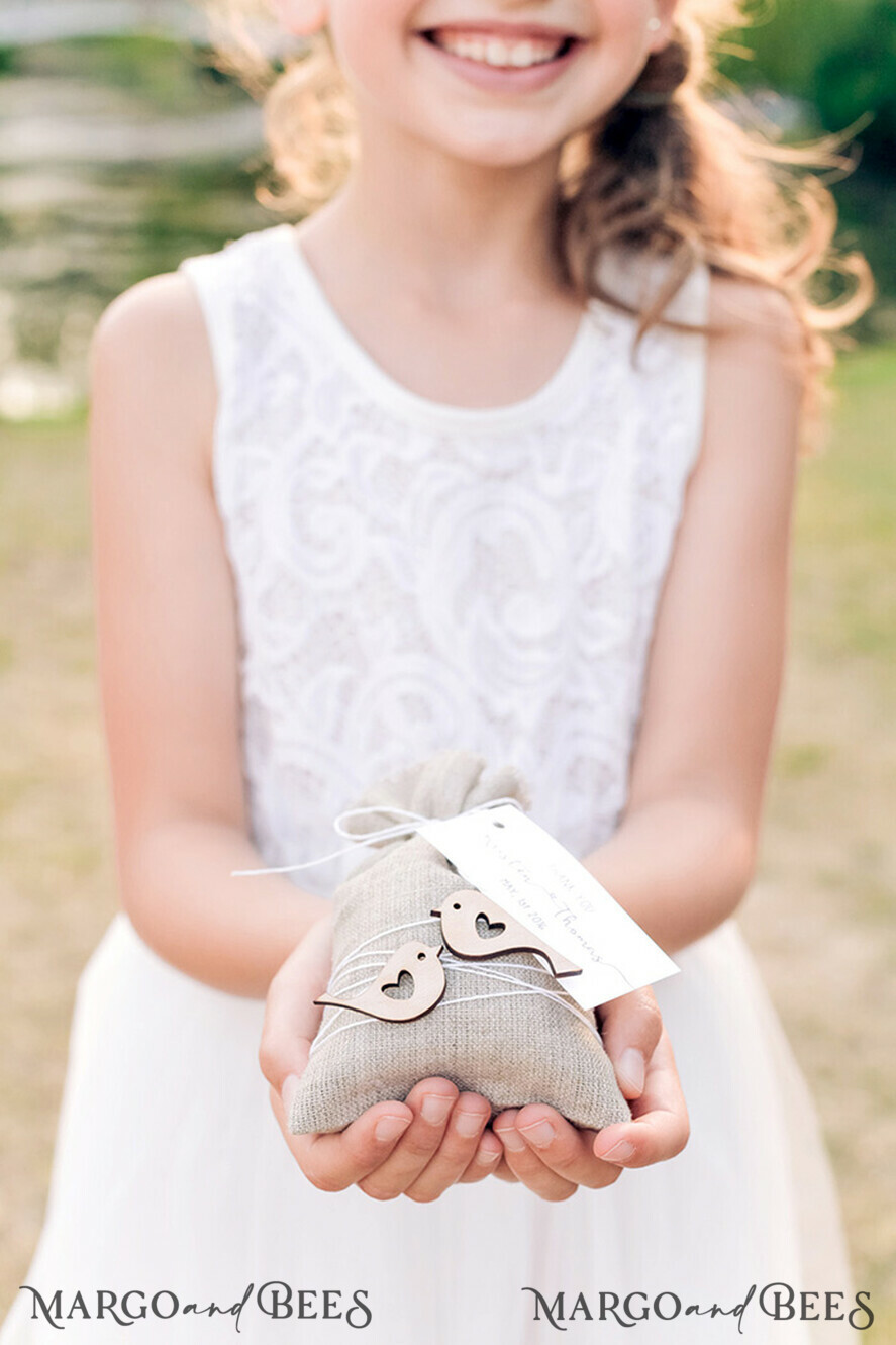 HOCHZEITSGESCHENKE Shabby Chic Leinen Geschenkbeutel Hochzeitsgeschenke, Shabby-Chic-Tasche