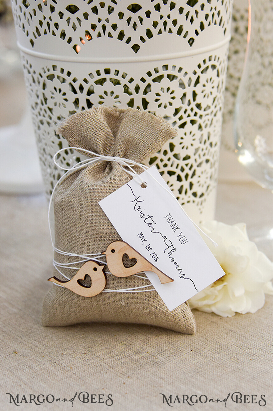 HOCHZEITSGESCHENKE Shabby Chic Leinen Geschenkbeutel Hochzeitsgeschenke, Shabby-Chic-Tasche