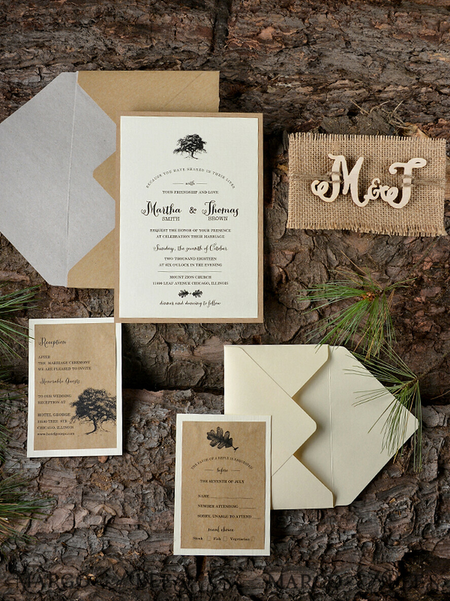 HOCHZEITS EINLADUNGEN Wald / Berge / Waldlandschaft Thema Waldstationery