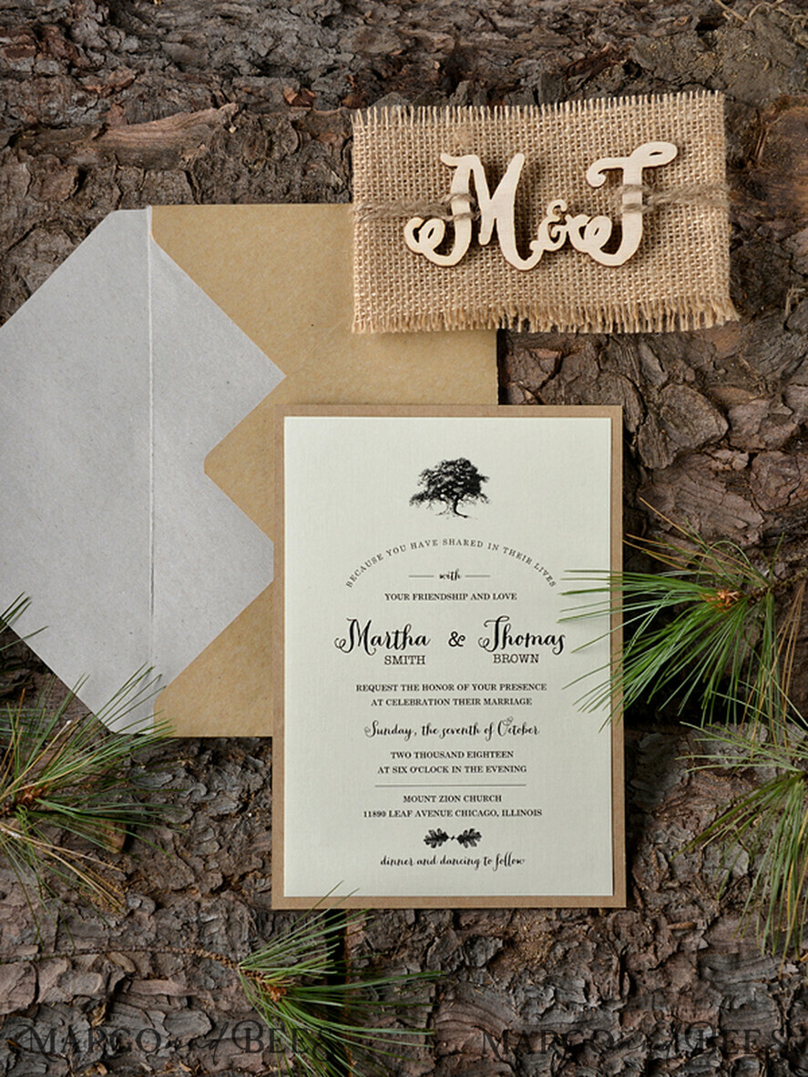 HOCHZEITS EINLADUNGEN Wald / Berge / Waldlandschaft Thema Waldstationery
