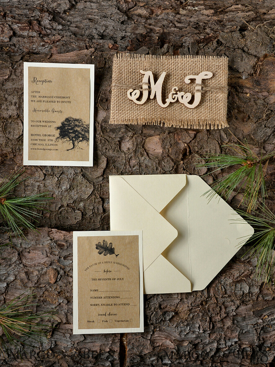 HOCHZEITS EINLADUNGEN Wald / Berge / Waldlandschaft Thema Waldstationery