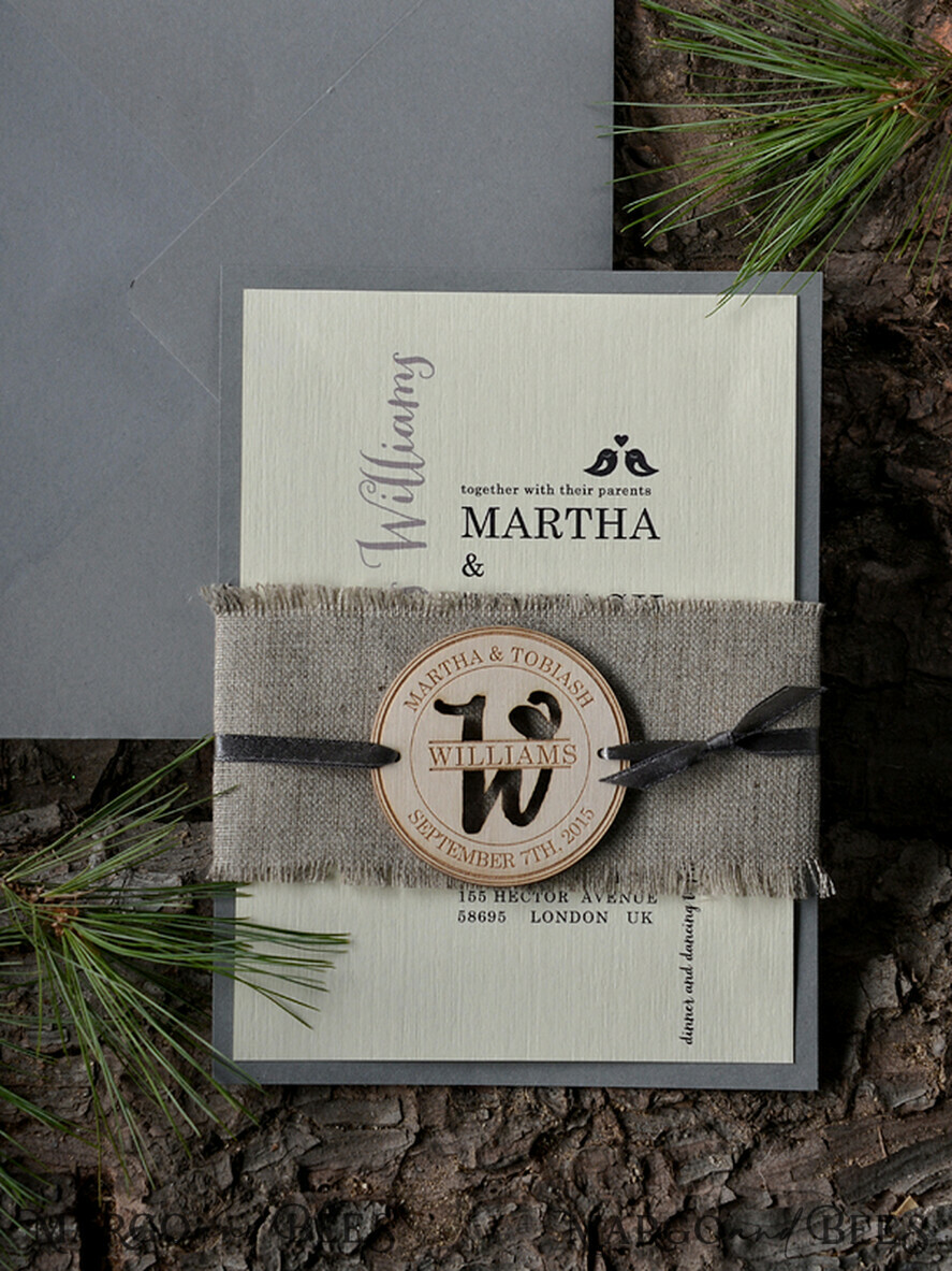 HOCHZEITS EINLADUNGEN Wald / Berge / Waldlandschaft Thema natürliche rustikale Schreibwaren