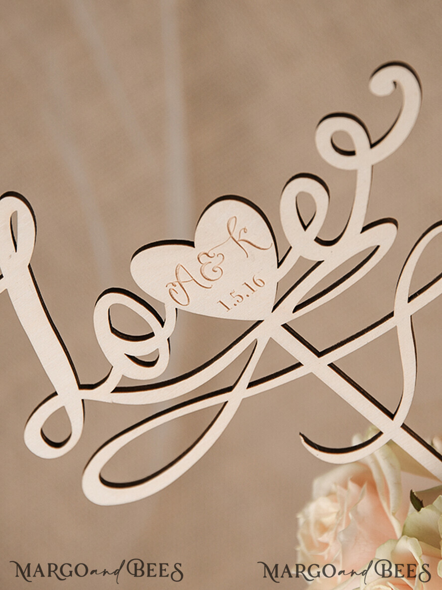 TORTENDEKORATION  
 RUSTIKAL  
 Hochzeitstorte Spitze, aus Holz