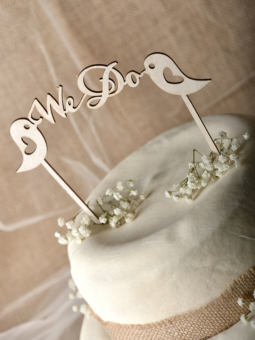 TORTENDEKORATION  
 RUSTIKAL  
 Hochzeitstorte Topper, vintage