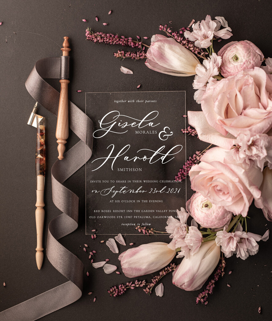 HOCHZEITS EINLADUNGEN Elegante Einladungen Klassische Karten Romantische Blush Pink Box Hochzeitseinladungen Suite, Elegante erschwingliche Hochzeitseinladungen, Luxus Acryl Plexi Hochzeitseinladungen, Glamour Vellum Hochzeitseinladungen