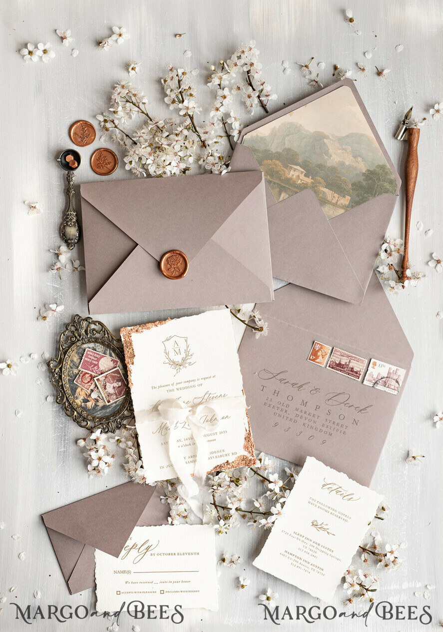 HOCHZEITS EINLADUNGEN Elegante Einladungen Klassische Karten Atemberaubende Hochzeitseinladungen, Luxus Gold Hochzeitseinladung Set, Elegante Hochzeitseinladung Suite, Luxuriöse Hochzeitskarte, Goldene gewellte Kanten Papier Hochzeitseinladungen.