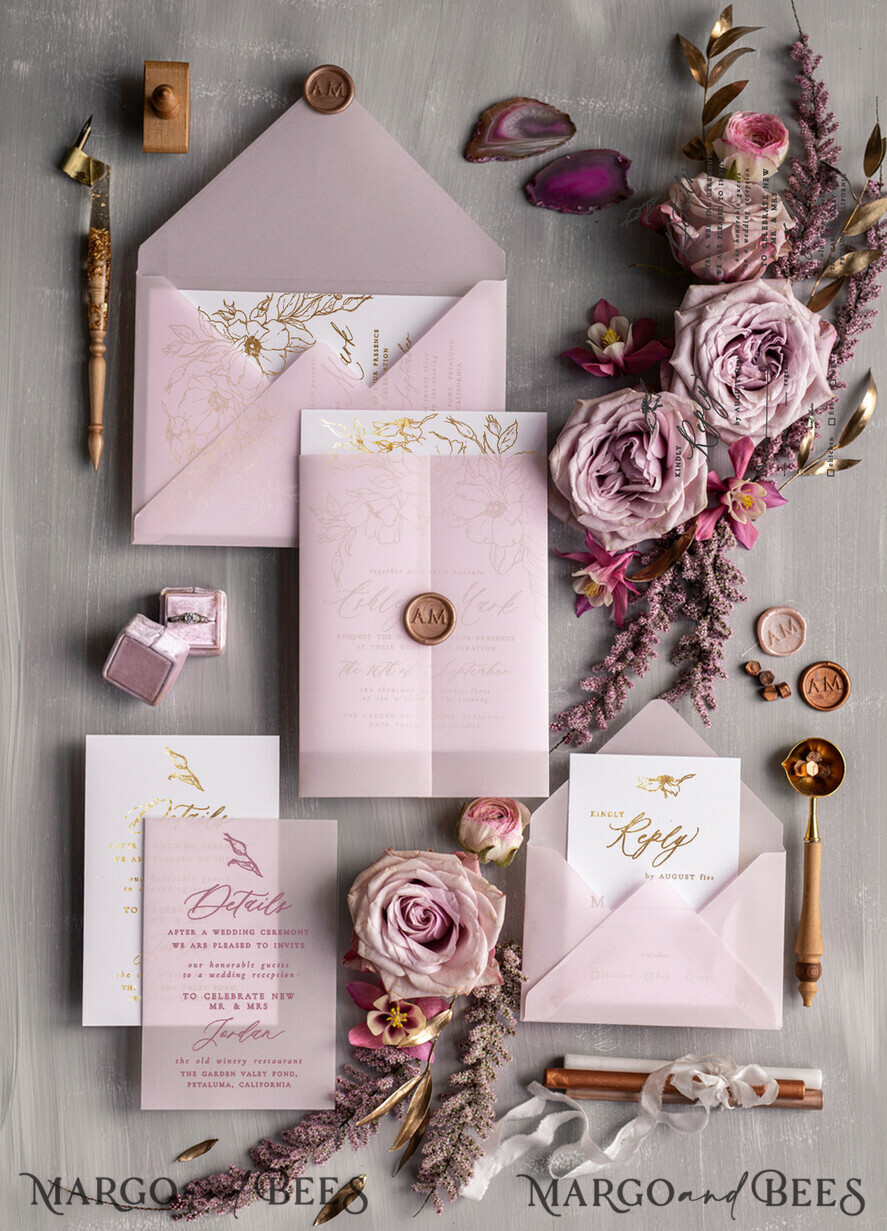 HOCHZEITS EINLADUNGEN Gold / Roségold / Silber / Glitzer Maßgeschneiderte minimalistische Hochzeitseinladungsreihe, romantische Blush-Pink-Hochzeitskarten, glamouröse Goldfolien-Hochzeitseinladungen, luxuriöse Hochzeitsstationery.