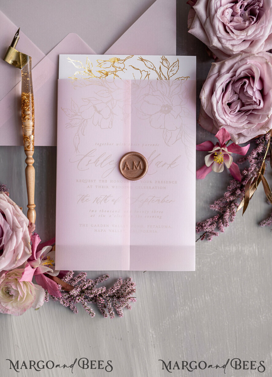HOCHZEITS EINLADUNGEN Gold / Roségold / Silber / Glitzer Maßgeschneiderte minimalistische Hochzeitseinladungsreihe, romantische Blush-Pink-Hochzeitskarten, glamouröse Goldfolien-Hochzeitseinladungen, luxuriöse Hochzeitsstationery.