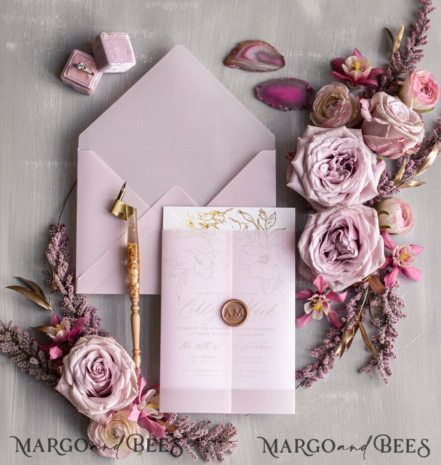 HOCHZEITS EINLADUNGEN Gold / Roségold / Silber / Glitzer Maßgeschneiderte minimalistische Hochzeitseinladungsreihe, romantische Blush-Pink-Hochzeitskarten, glamouröse Goldfolien-Hochzeitseinladungen, luxuriöse Hochzeitsstationery.