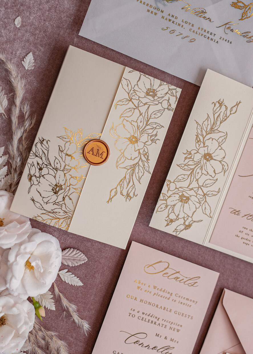 HOCHZEITS EINLADUNGEN Gold / Roségold / Silber / Glitzer Maßgeschneiderte Hochzeits-Einladungskarten, Glamour Hochzeitskarten • Glitzernde Hochzeits-Einladungssuite • Luxushochzeitskarten