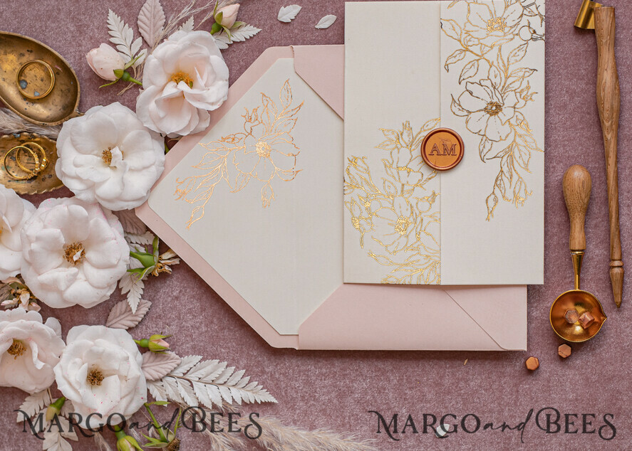 HOCHZEITS EINLADUNGEN Gold / Roségold / Silber / Glitzer Maßgeschneiderte Hochzeits-Einladungskarten, Glamour Hochzeitskarten • Glitzernde Hochzeits-Einladungssuite • Luxushochzeitskarten