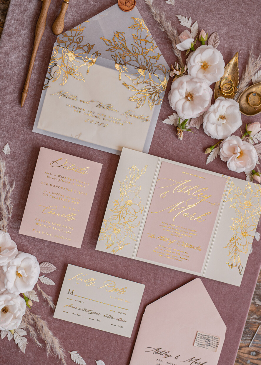 HOCHZEITS EINLADUNGEN Gold / Roségold / Silber / Glitzer Maßgeschneiderte Hochzeits-Einladungskarten, Glamour Hochzeitskarten • Glitzernde Hochzeits-Einladungssuite • Luxushochzeitskarten