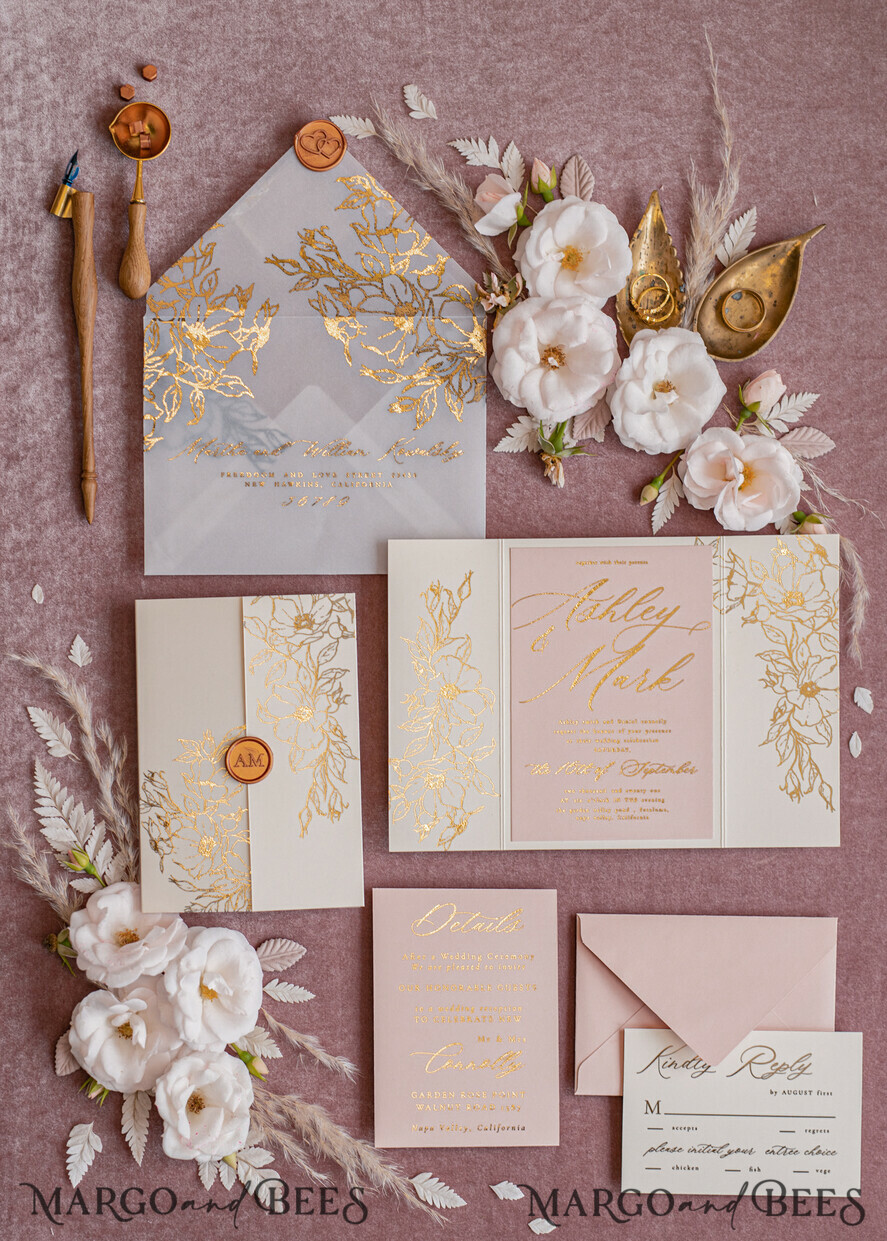 HOCHZEITS EINLADUNGEN Gold / Roségold / Silber / Glitzer Maßgeschneiderte Hochzeits-Einladungskarten, Glamour Hochzeitskarten • Glitzernde Hochzeits-Einladungssuite • Luxushochzeitskarten