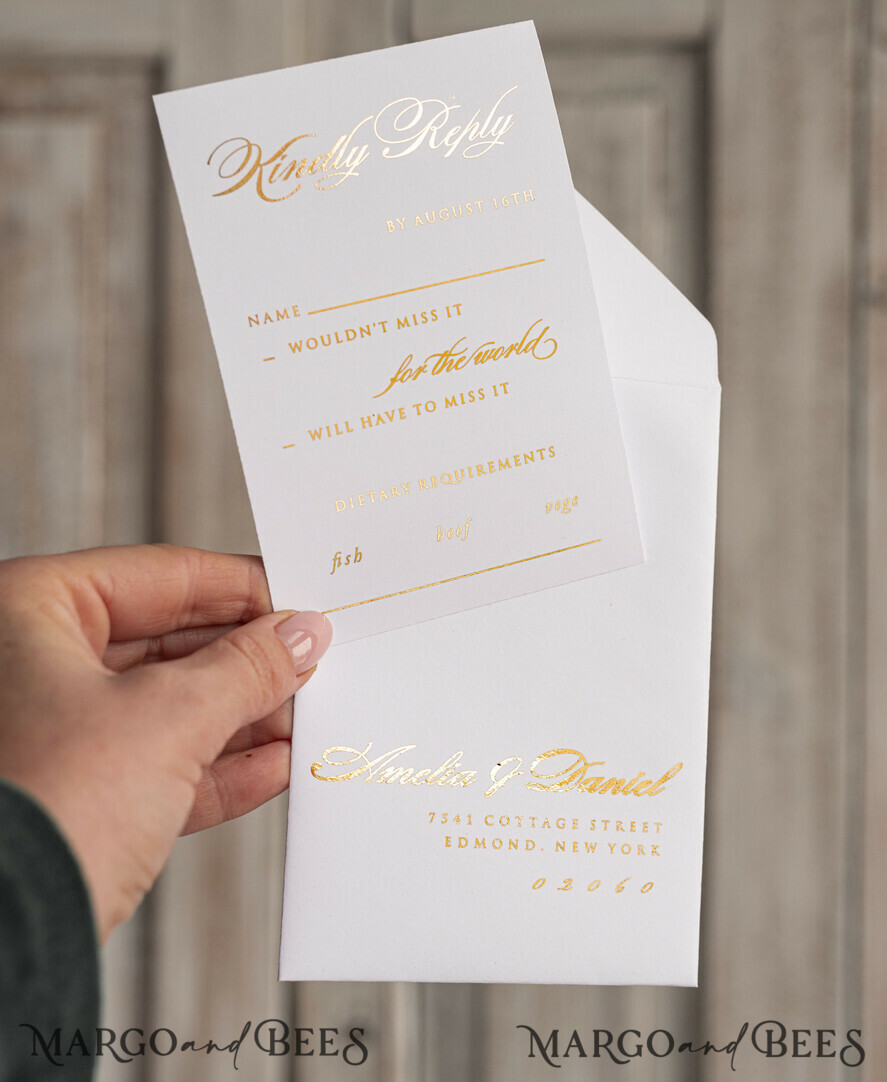 HOCHZEITS EINLADUNGEN Gold / Roségold / Silber / Glitzer Perlenbesetzte maßgeschneiderte elegante reinweiße Gold-Hochzeits-Einladungskarte, Perlen-Hochzeitskarten, luxuriöse Hochzeitspapeterie, goldene Quaste, vellum Perlenetui mit Ihrem Monogramm