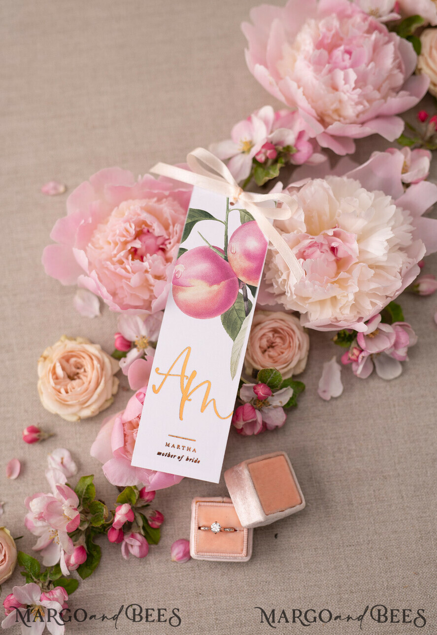 HOCHZEITS EINLADUNGEN Gold / Roségold / Silber / Glitzer Glamour Gold Foil Hochzeitskarten, Elegante Pfirsich Hochzeitsinvitationen, Maßgeschneiderte Pergament Hochzeitskarten mit Schleife, Luxuriöse moderne Hochzeitsstationery