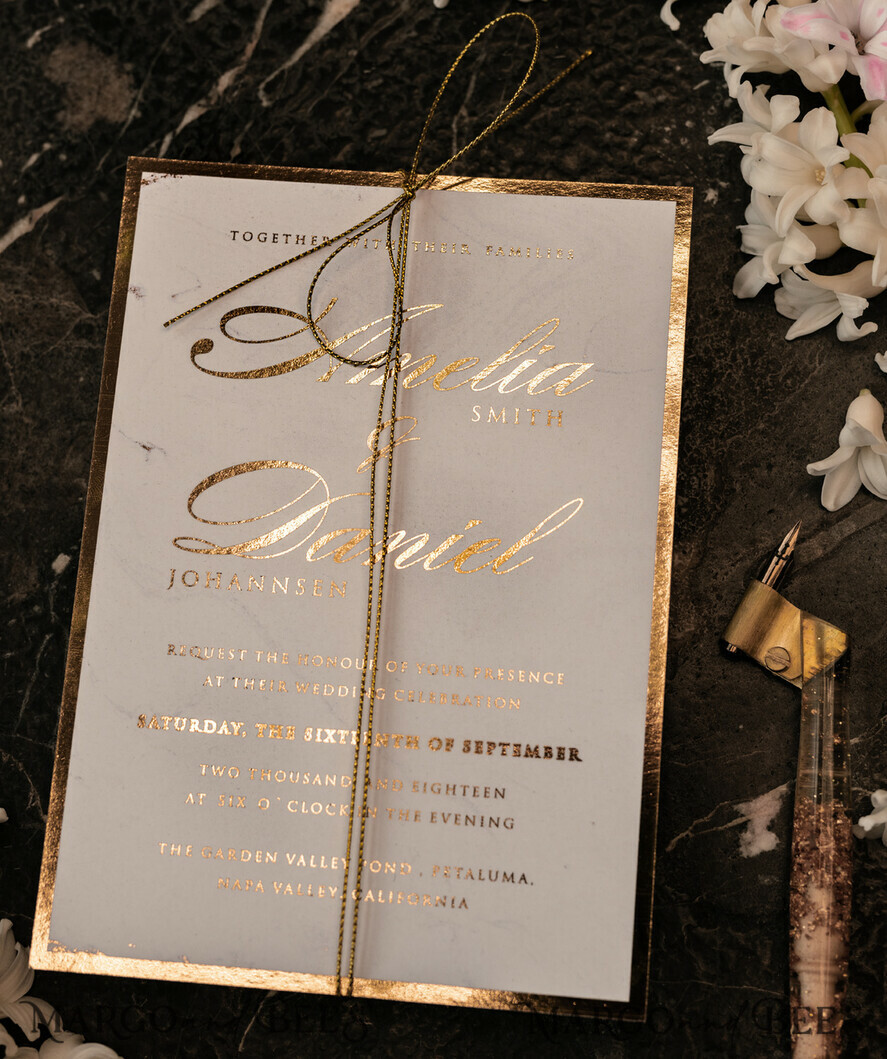 HOCHZEITS EINLADUNGEN Gold / Roségold / Silber / Glitzer Luxus Gold Marmor Hochzeitskarten, Glamour goldener Glanz Hochzeitseinladungen, romantische blush rosa Hochzeitskarten, elegante goldfolierte Hochzeits Einladungssuite