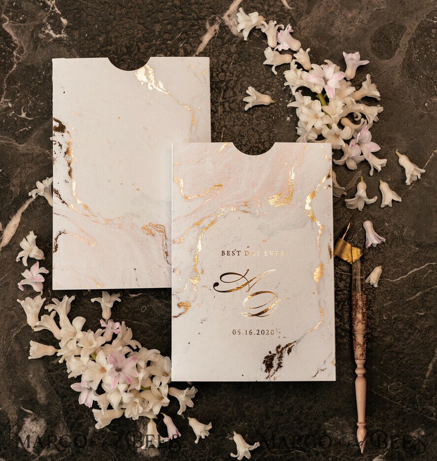 HOCHZEITS EINLADUNGEN Gold / Roségold / Silber / Glitzer Luxus Gold Marmor Hochzeitskarten, Glamour goldener Glanz Hochzeitseinladungen, romantische blush rosa Hochzeitskarten, elegante goldfolierte Hochzeits Einladungssuite