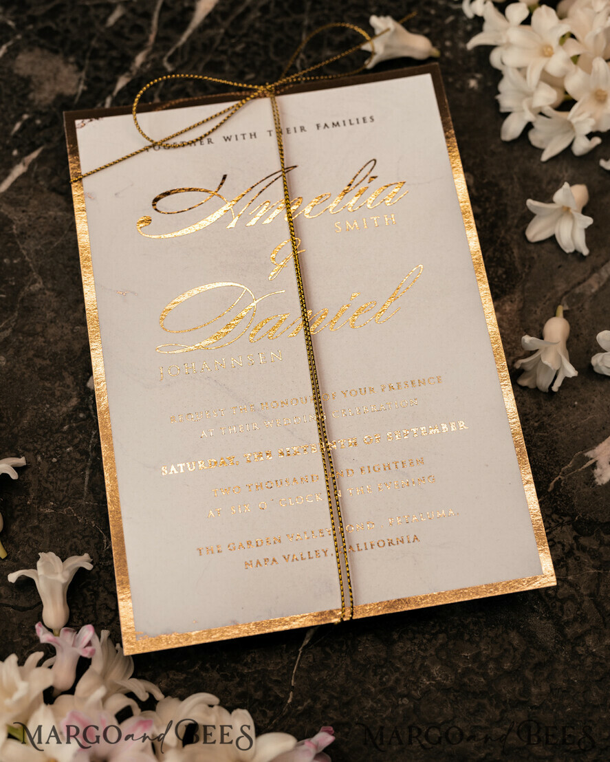 HOCHZEITS EINLADUNGEN Gold / Roségold / Silber / Glitzer Luxus Gold Marmor Hochzeitskarten, Glamour goldener Glanz Hochzeitseinladungen, romantische blush rosa Hochzeitskarten, elegante goldfolierte Hochzeits Einladungssuite