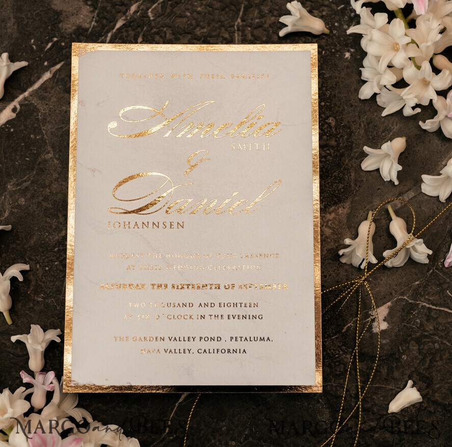 HOCHZEITS EINLADUNGEN Gold / Roségold / Silber / Glitzer Luxus Gold Marmor Hochzeitskarten, Glamour goldener Glanz Hochzeitseinladungen, romantische blush rosa Hochzeitskarten, elegante goldfolierte Hochzeits Einladungssuite