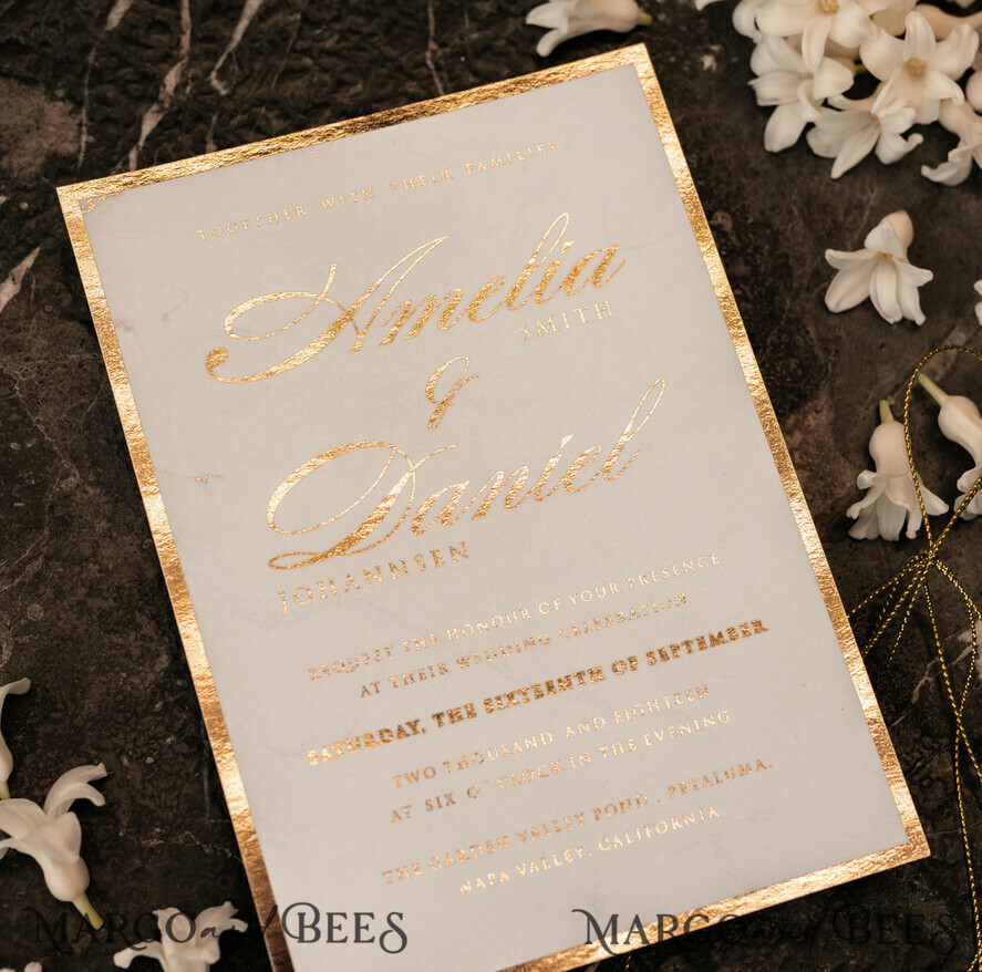 HOCHZEITS EINLADUNGEN Gold / Roségold / Silber / Glitzer Luxus Gold Marmor Hochzeitskarten, Glamour goldener Glanz Hochzeitseinladungen, romantische blush rosa Hochzeitskarten, elegante goldfolierte Hochzeits Einladungssuite