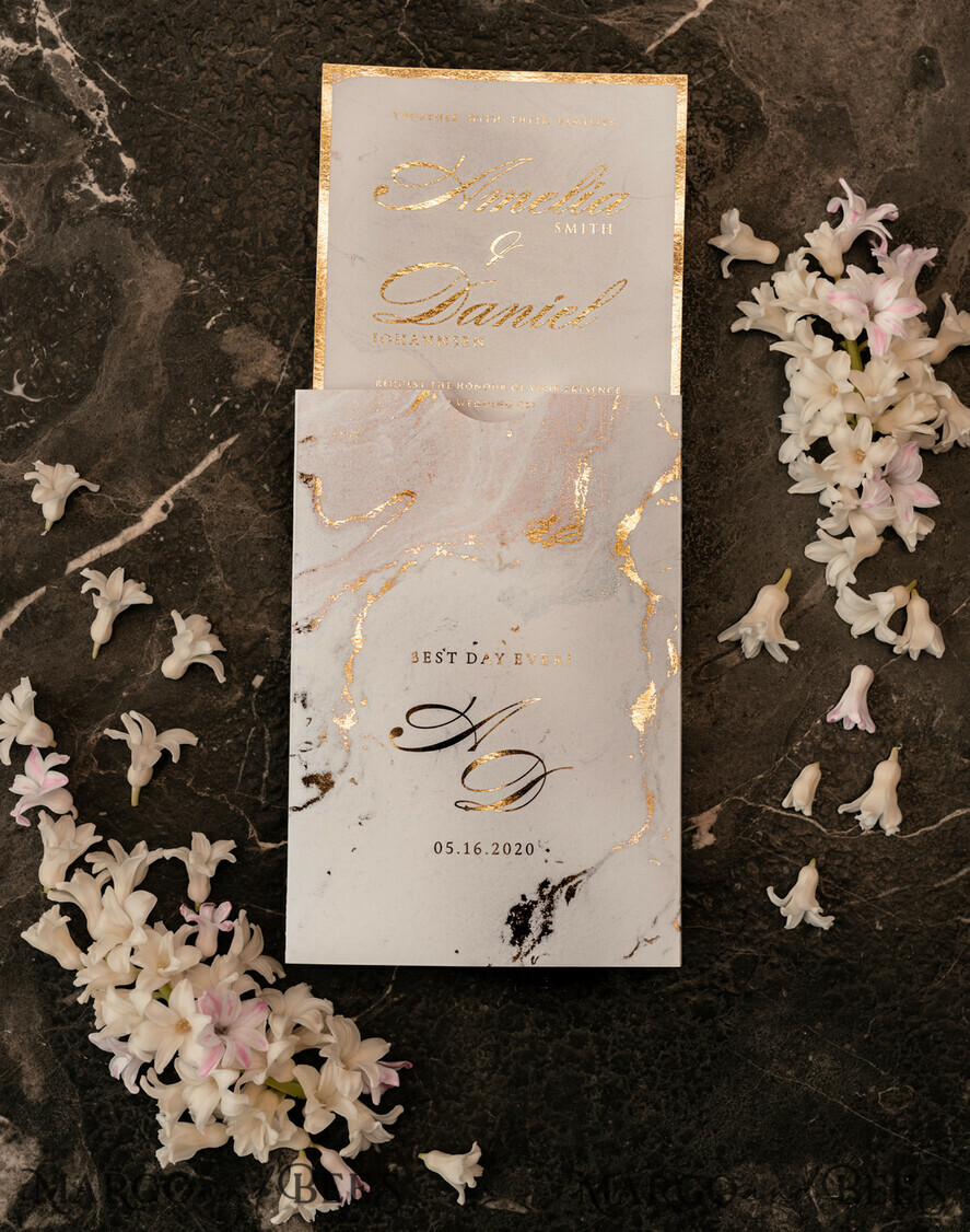 HOCHZEITS EINLADUNGEN Gold / Roségold / Silber / Glitzer Luxus Gold Marmor Hochzeitskarten, Glamour goldener Glanz Hochzeitseinladungen, romantische blush rosa Hochzeitskarten, elegante goldfolierte Hochzeits Einladungssuite