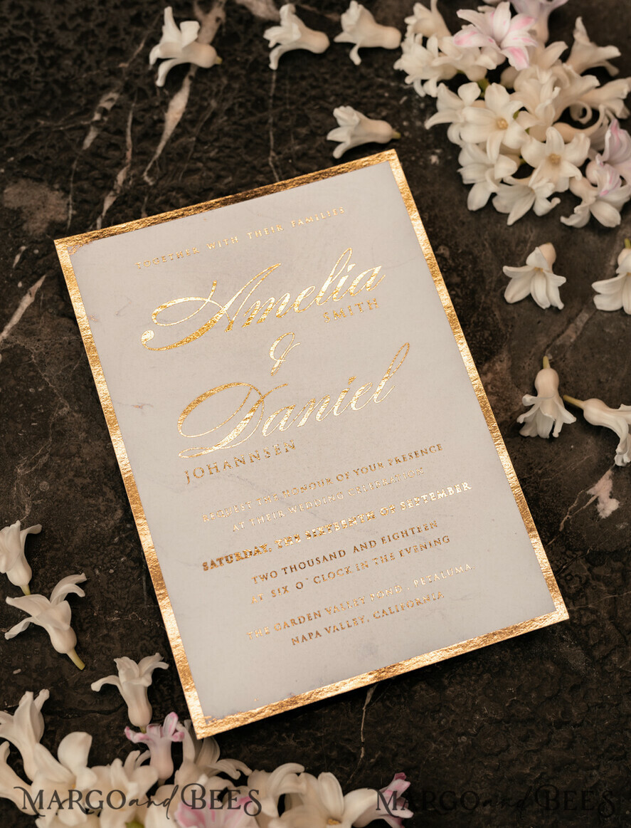 HOCHZEITS EINLADUNGEN Gold / Roségold / Silber / Glitzer Luxus Gold Marmor Hochzeitskarten, Glamour goldener Glanz Hochzeitseinladungen, romantische blush rosa Hochzeitskarten, elegante goldfolierte Hochzeits Einladungssuite